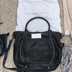 Black Studded Metal Leather Liebeskind Bag